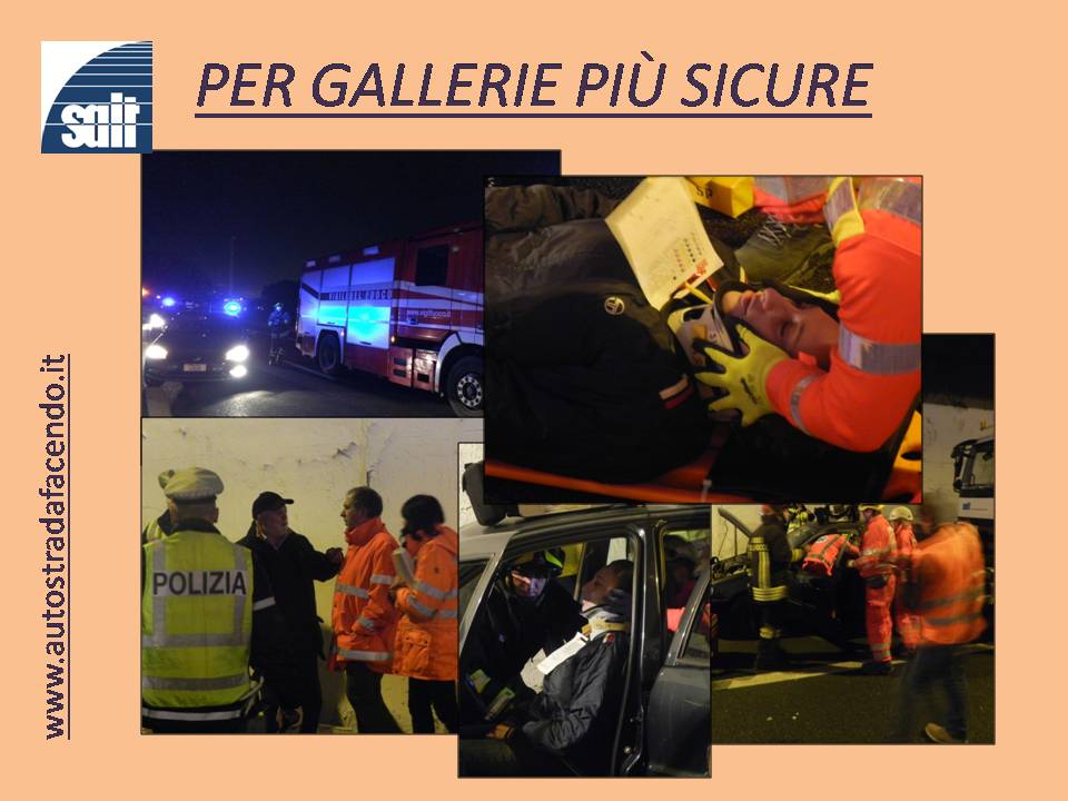 Esercitazione di sicurezza nella galleria Fresonara